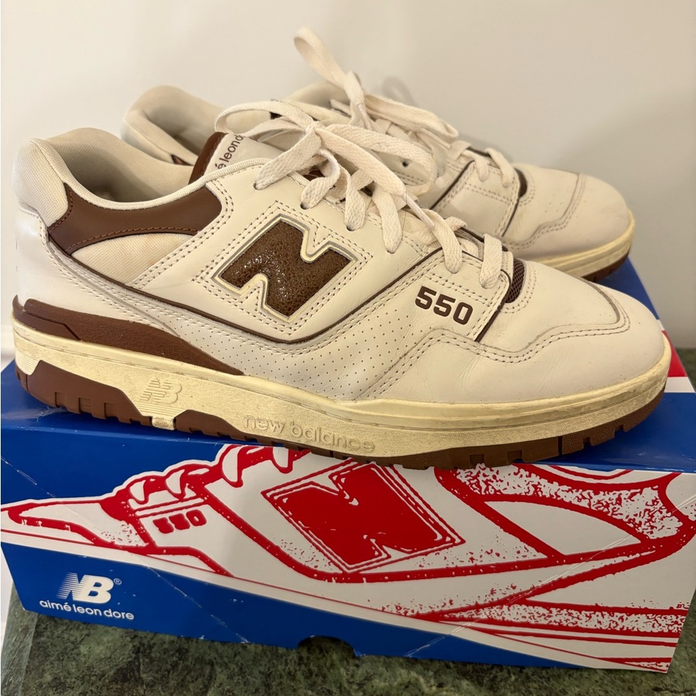 New Balance 550 Men's Off-White and Brown Sneakers